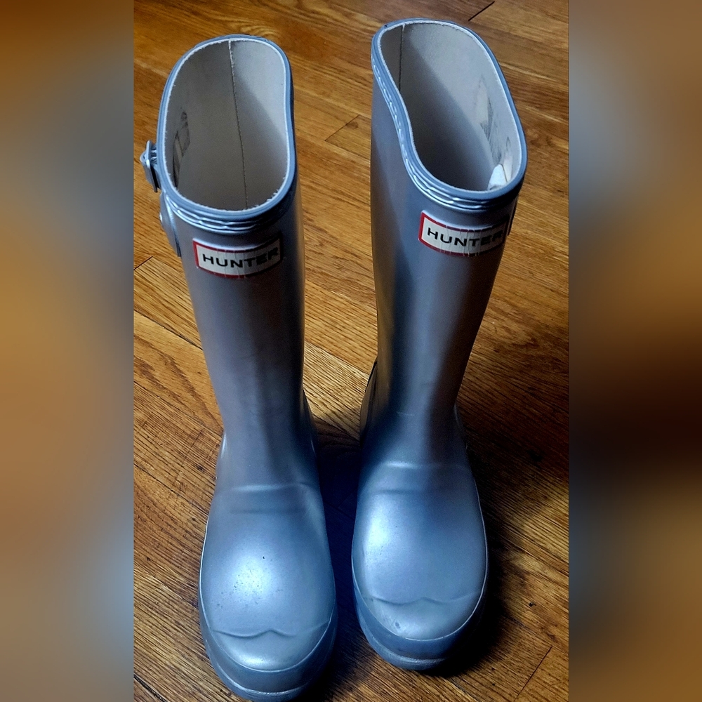 Kid's Metallic Silver Rainboots